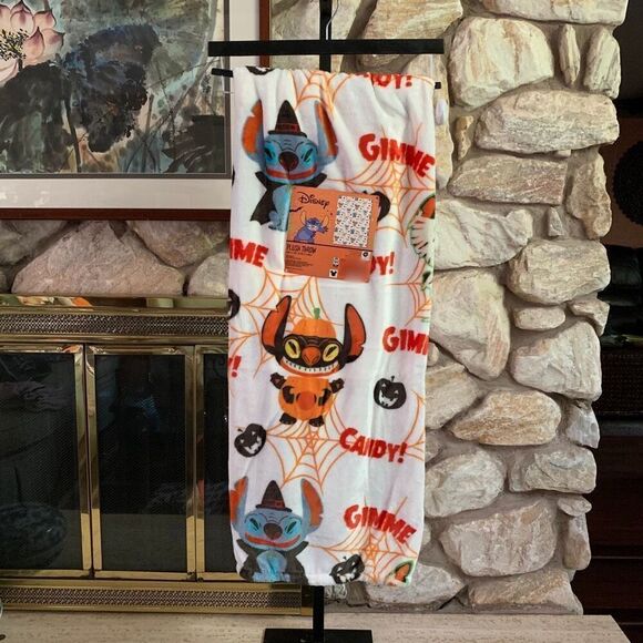 Disney Other - Stitch “Gimme Candy” Halloween throw plush blanket